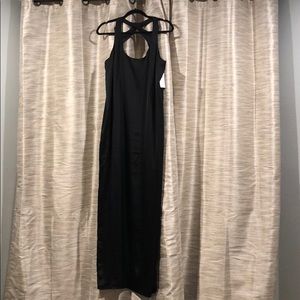BCBG Black satin gown